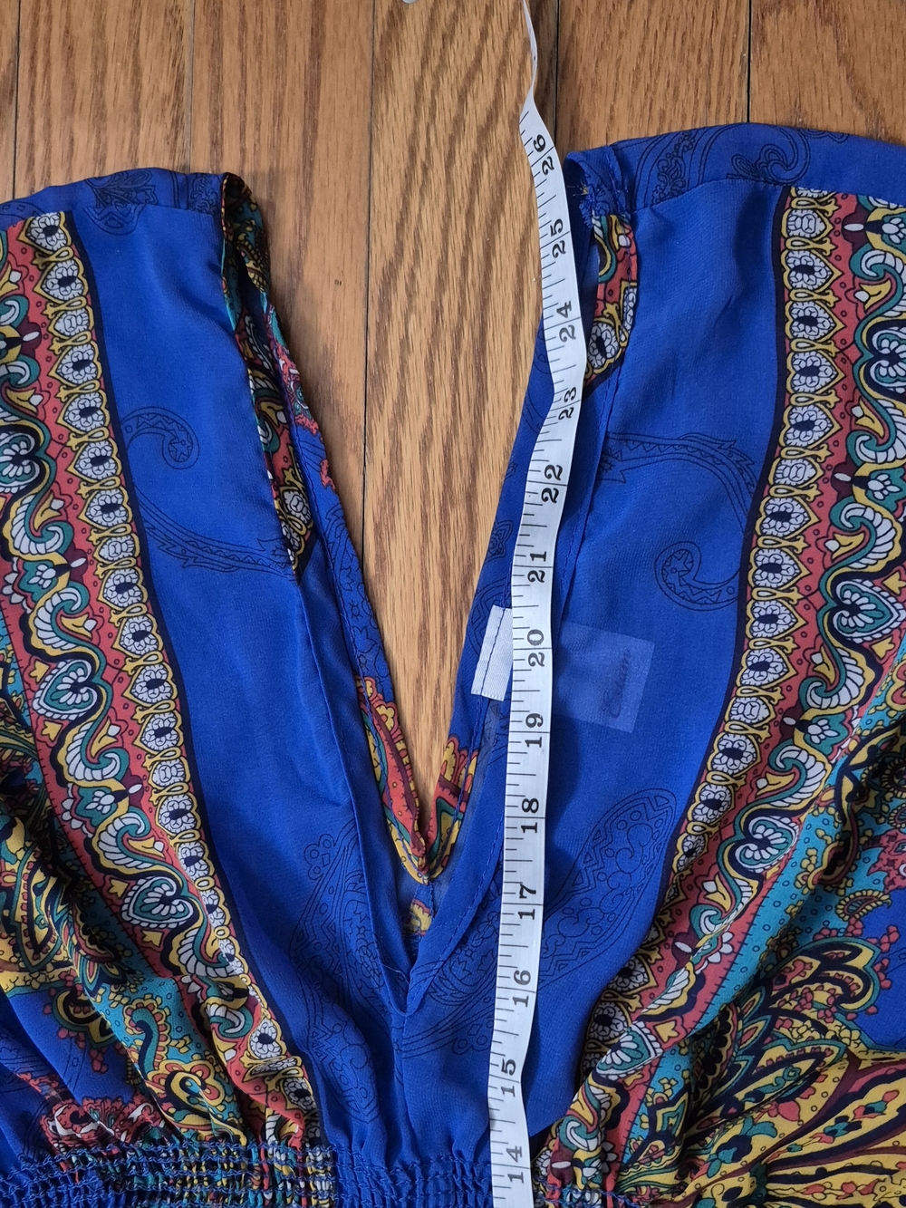 Boho 90s Vibe V-Neck Paisley Sheer Tunic Top Small - Picture 8 of 11